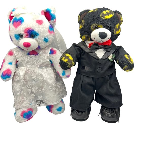 Build A Bear Other - Build A Bear Bride and Groom Workshop Outfit Veil Black Shoes Plush Dress Up